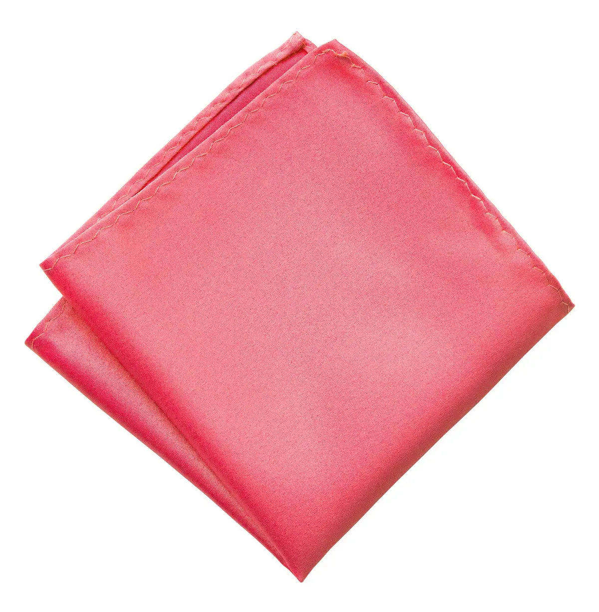 Honeysuckle Pink Pocket Square. Medium Pink Solid Color Satin Finish, No Print 1