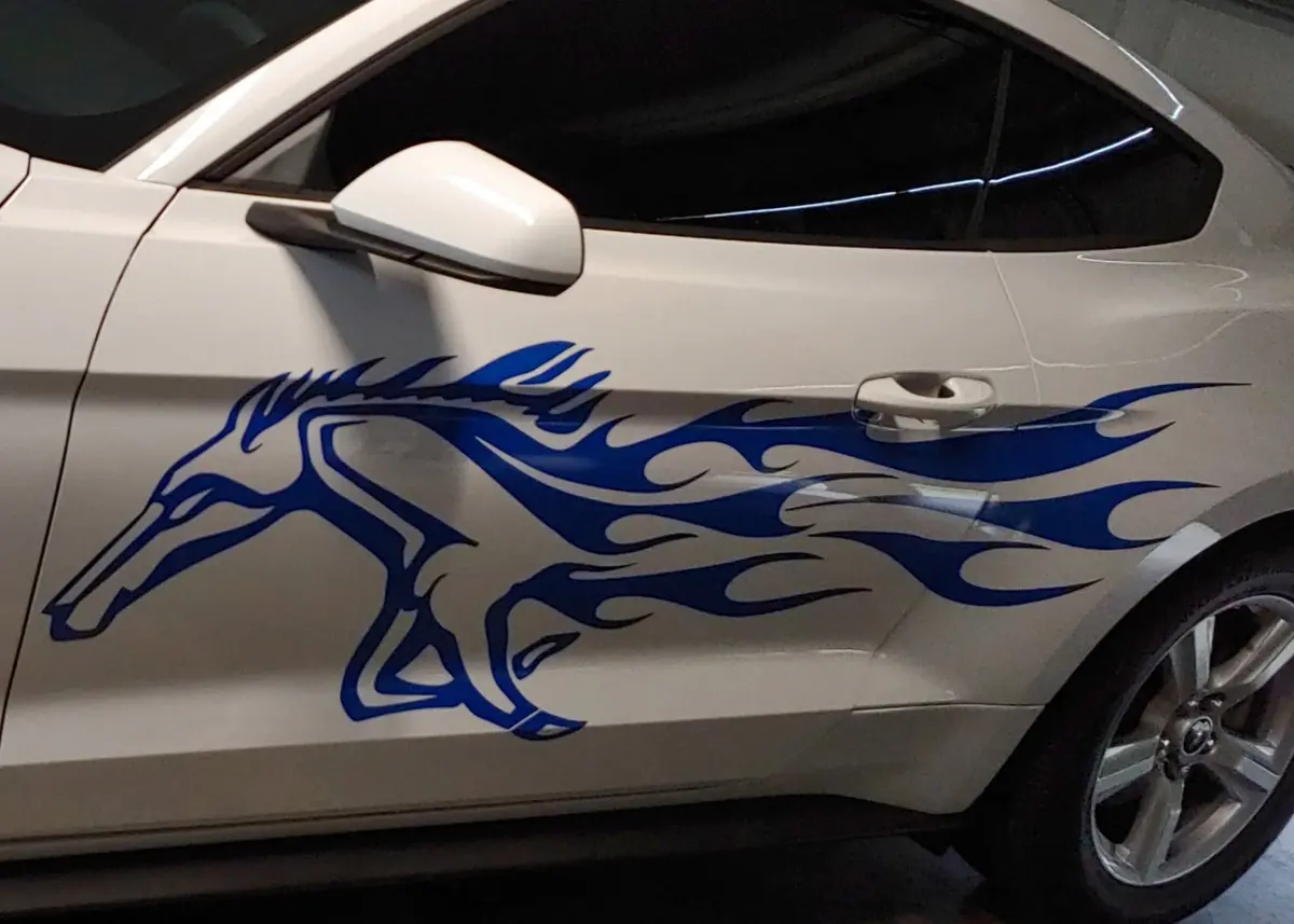 Mustang Horse Flames Vinyl Decals – Set Of 2 For Cars 2