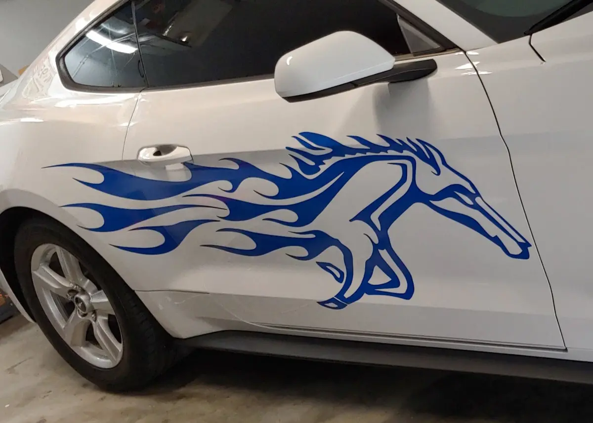 Mustang Horse Flames Vinyl Decals – Set Of 2 For Cars 3