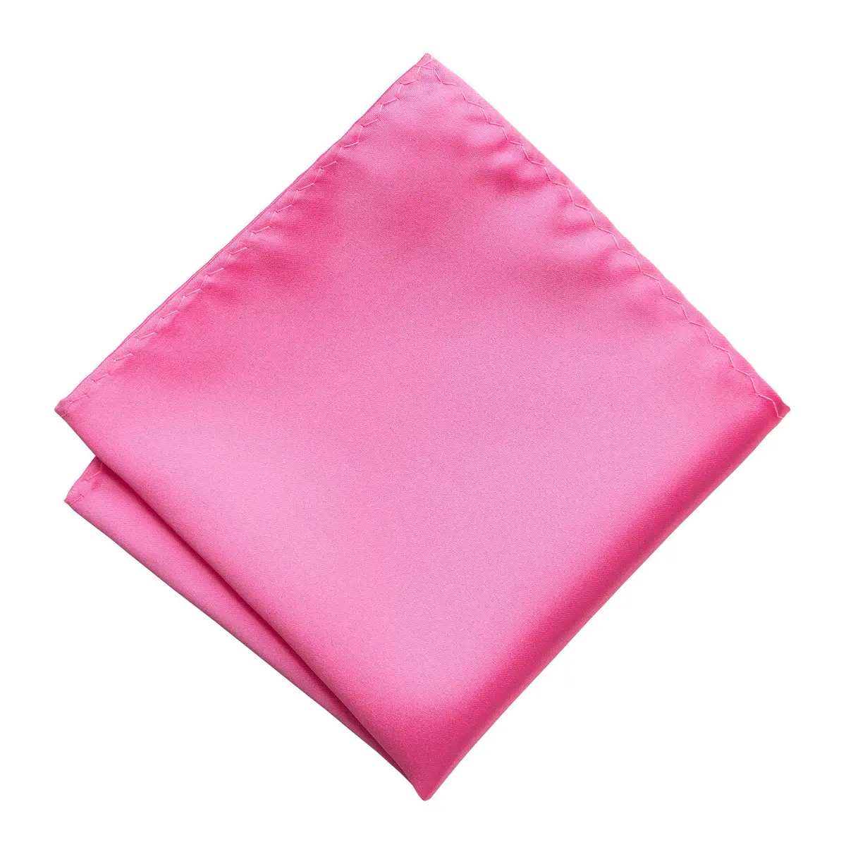 Hot Pink Pocket Square. Solid Color Satin Finish, No Print 1