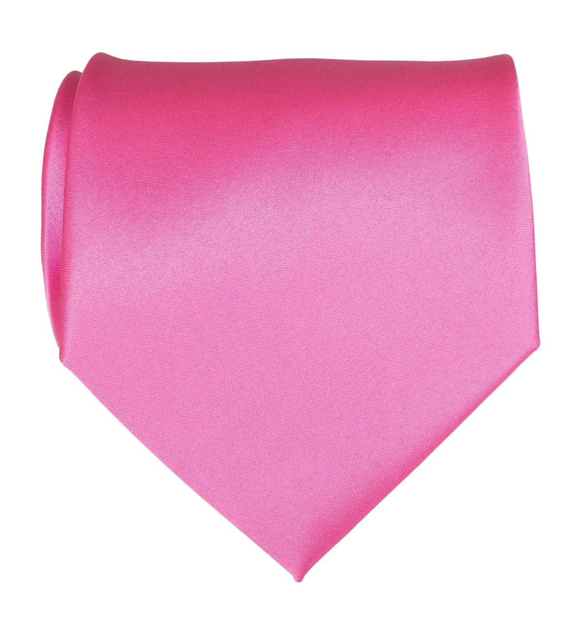 Hot Pink Necktie. Solid Color Satin Finish Tie, No Print 1