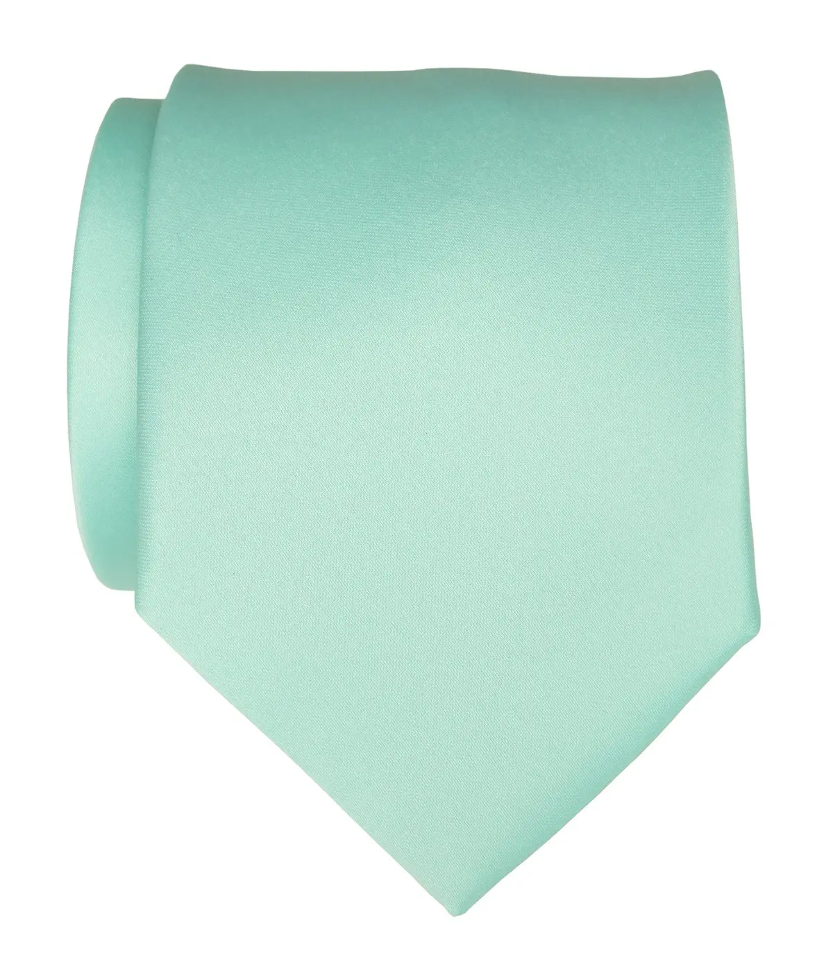 Ice Blue Necktie. Solid Color Satin Finish Tie, No Print 1