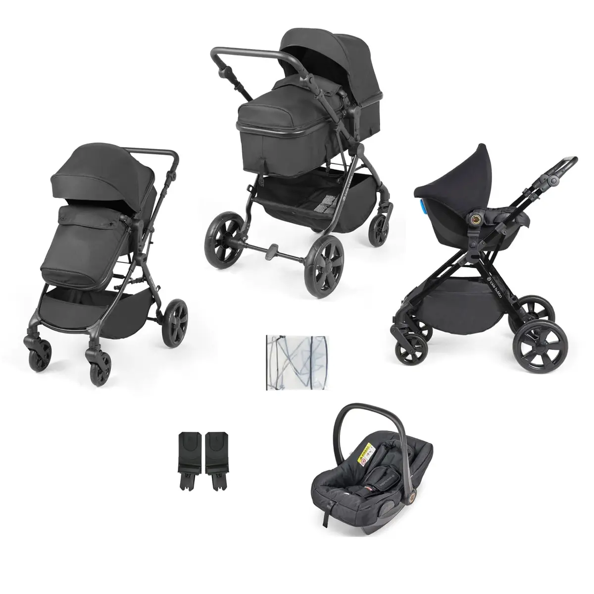 Ickle Bubba Comet 3-In-1 Travel System With Astral Car Seat - Black 1