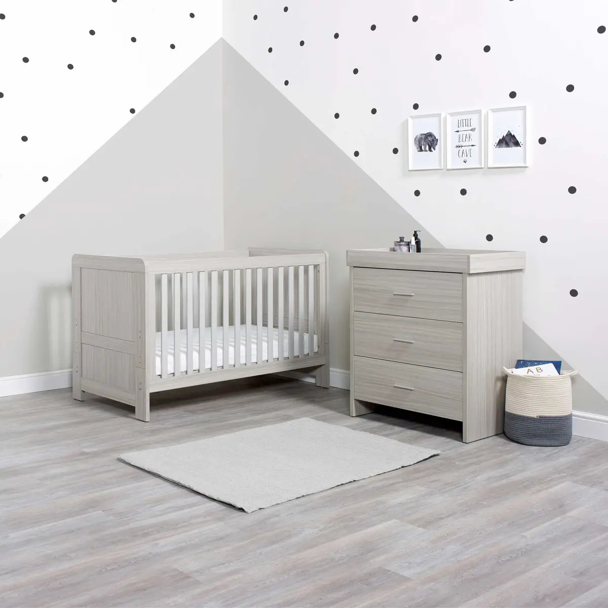 Ickle Bubba Pembrey 2 Piece Furniture Set And Under Drawer Ash Grey 1