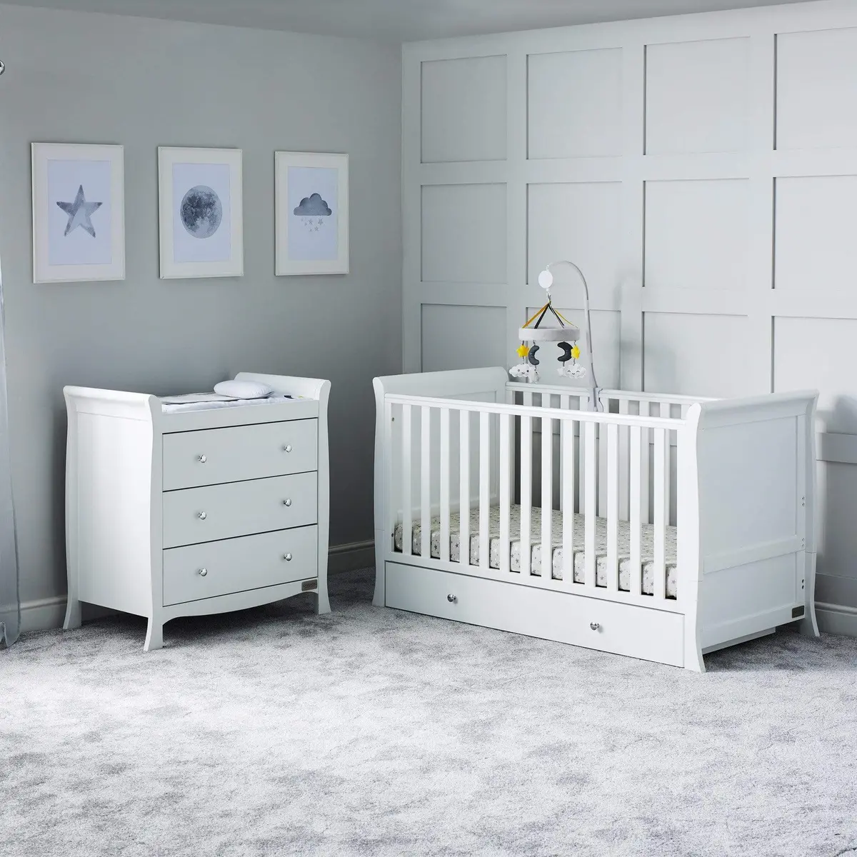 Ickle Bubba Snowdon Classic 2 Piece Furniture Set - White 1