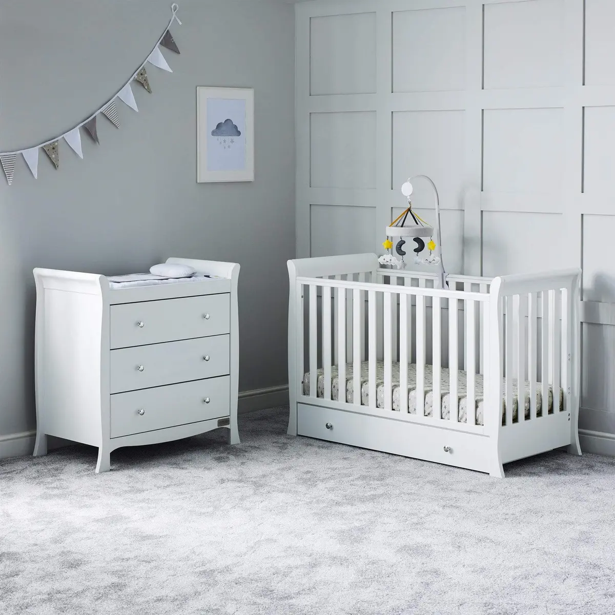 Ickle Bubba Snowdon 4 In 1 Mini 2 Piece Furniture Set - White 1