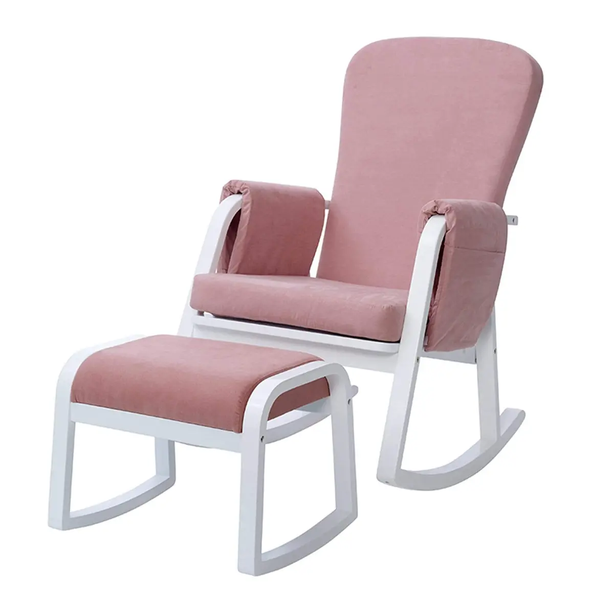 Ickle Bubba Dursley Rocking Chair And Stool Blush Pink 1
