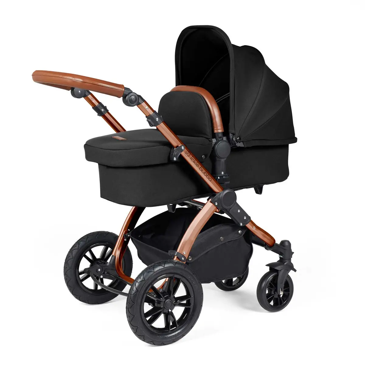 Ickle Bubba Stomp Luxe 2 In 1 Premium Pram - Bronze/Midnight/Tan 1