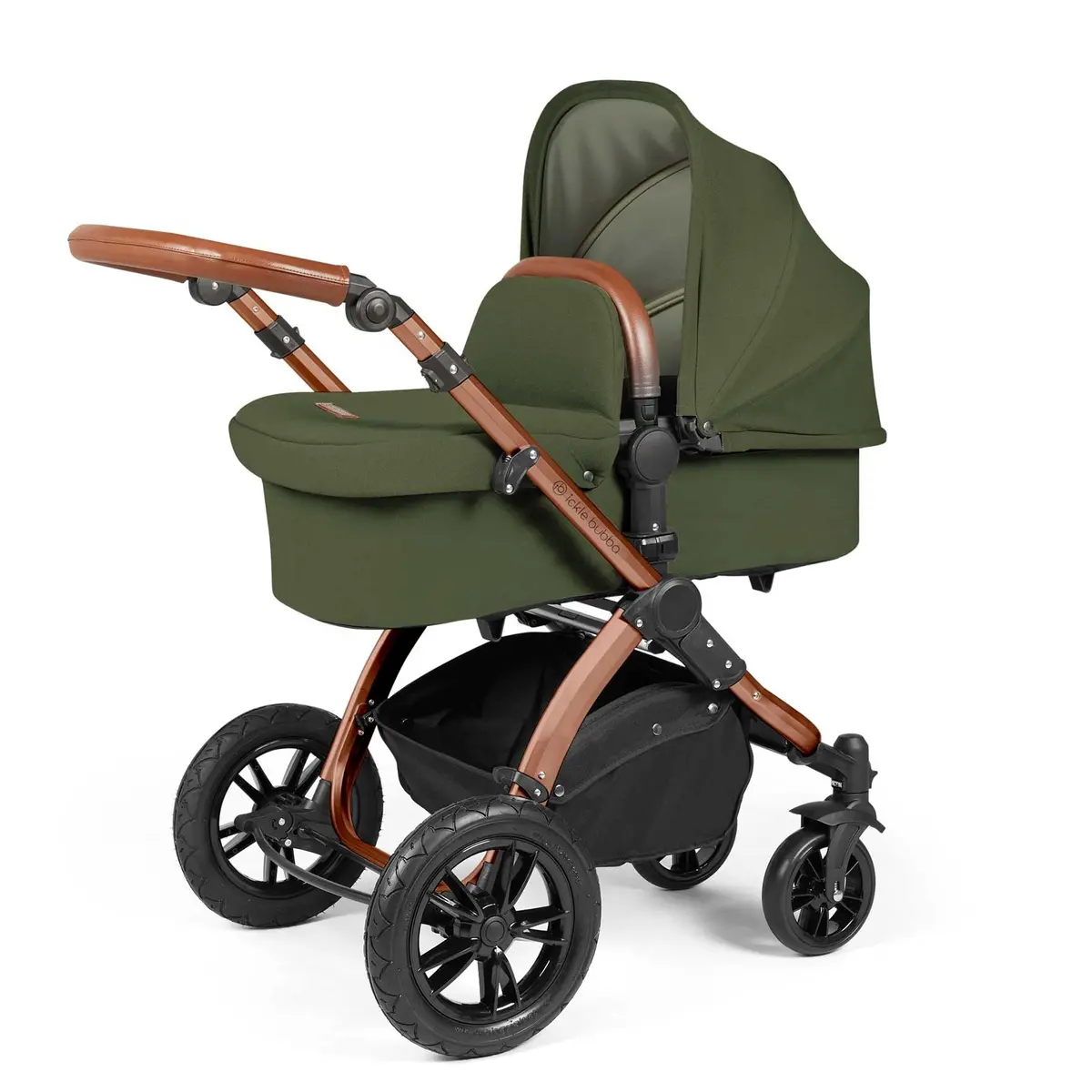 Ickle Bubba Stomp Luxe 2 In 1 Premium Pram - Bronze/Woodland/Tan 1