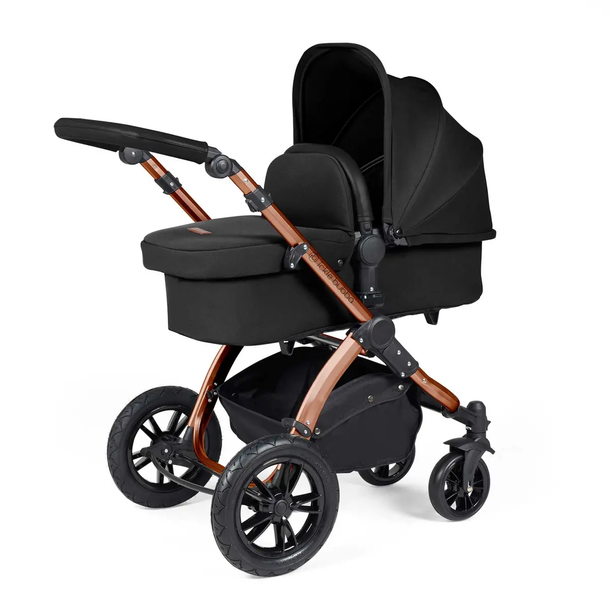 Ickle Bubba Stomp Luxe 2 In 1 Premium Pram - Bronze/Midnight/Black 1