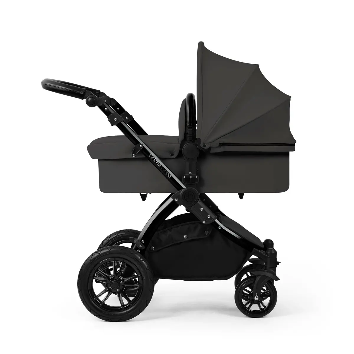 Ickle Bubba Stomp Luxe 12 Piece Travel System With I-Size Nimbus Car Seat & Spin Isofix Base - Charcoal Grey 3