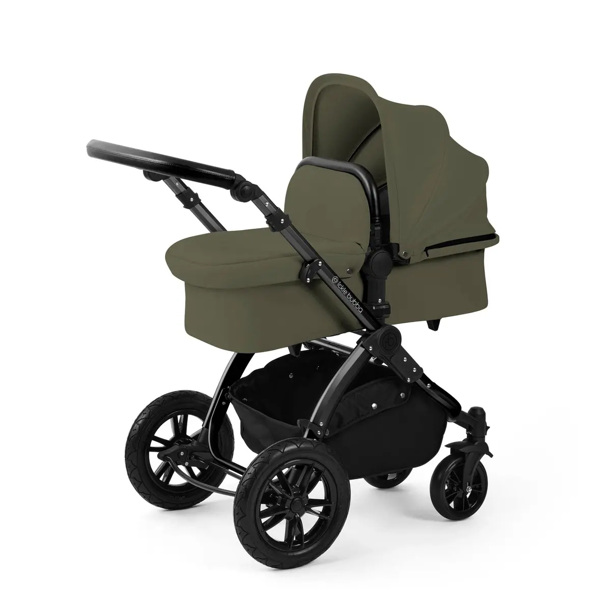 Ickle Bubba Stomp Luxe 12 Piece Travel System With Maxi-Cosi Cabriofix I-Size Car Seat & Isofix Base - Woodland 2