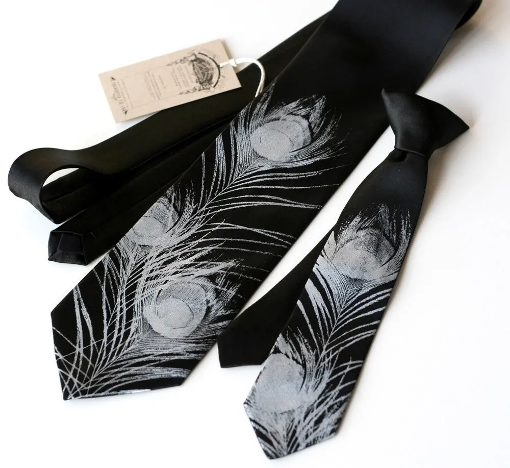 Peacock Feather Kids Tie. Boys Clip-On Necktie. 2