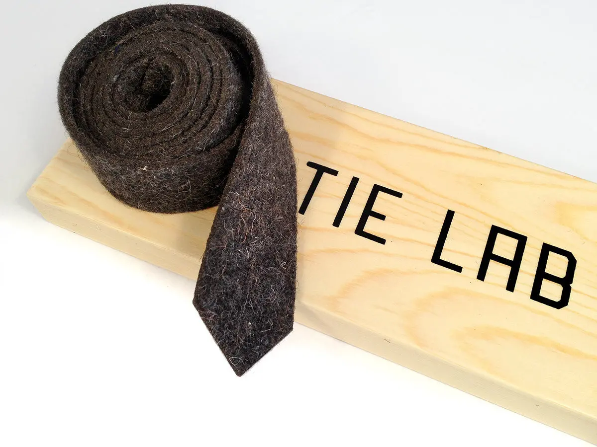 Dark Grey Industrial Felt Necktie 1