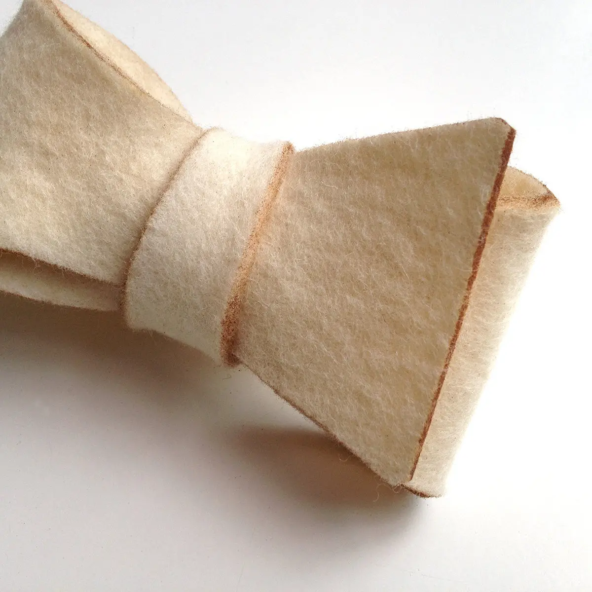 Ivory Industrial Felt Bow Tie 1
