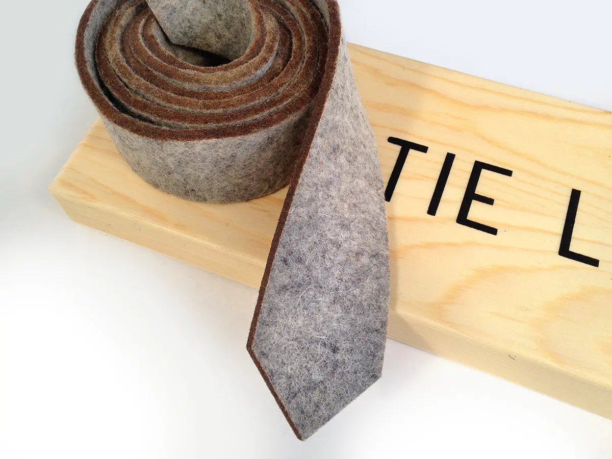 Light Grey Industrial Felt Necktie 1