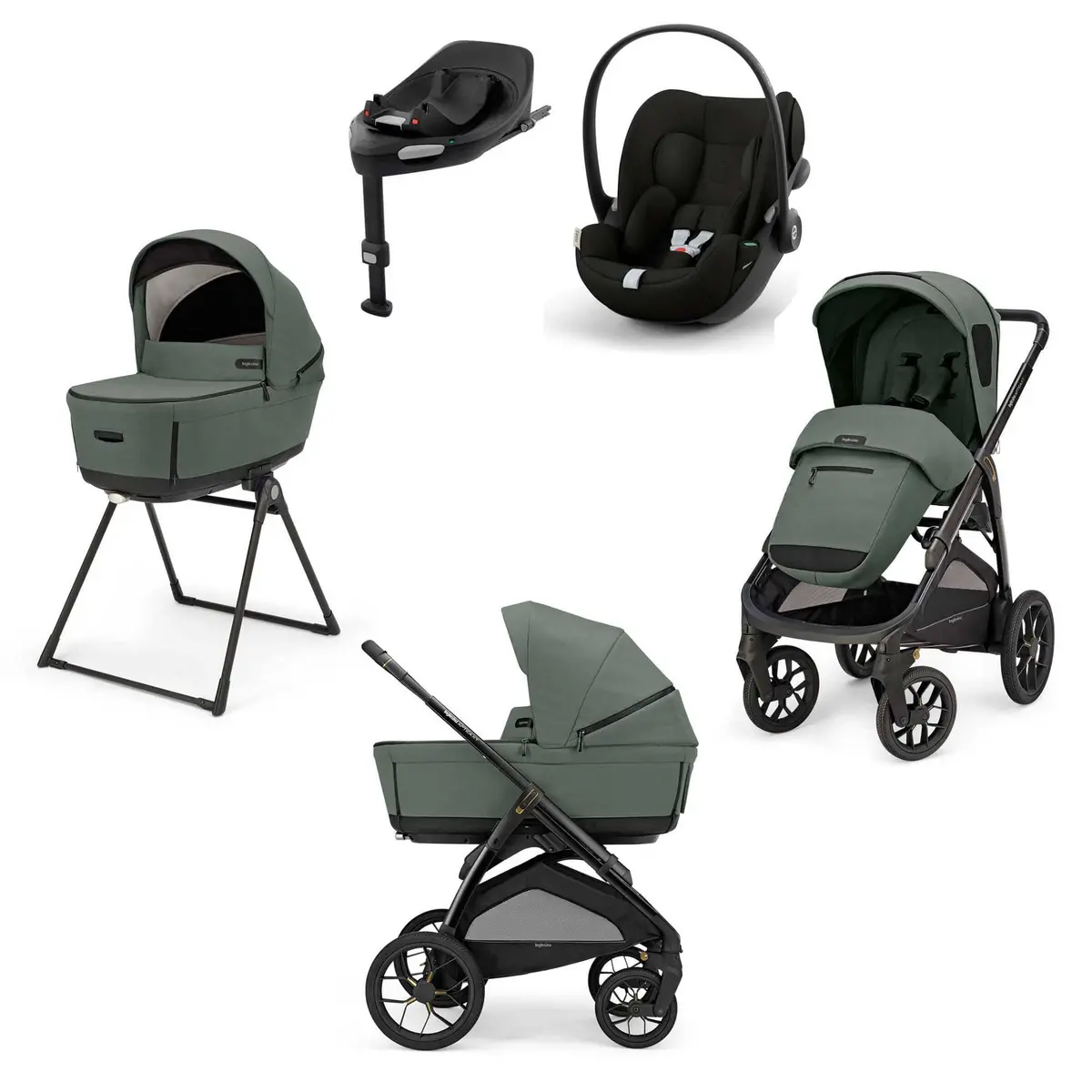 Inglesina Aptica Xt Quattro Cybex Travel System - Taiga Green 1