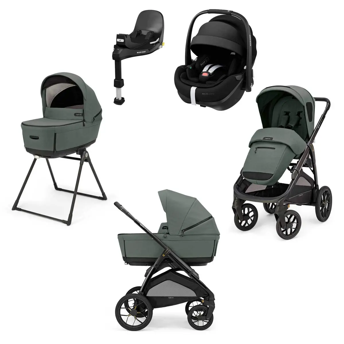 Inglesina Aptica Xt Quattro Maxi-Cosi Travel System - Taiga Green 1