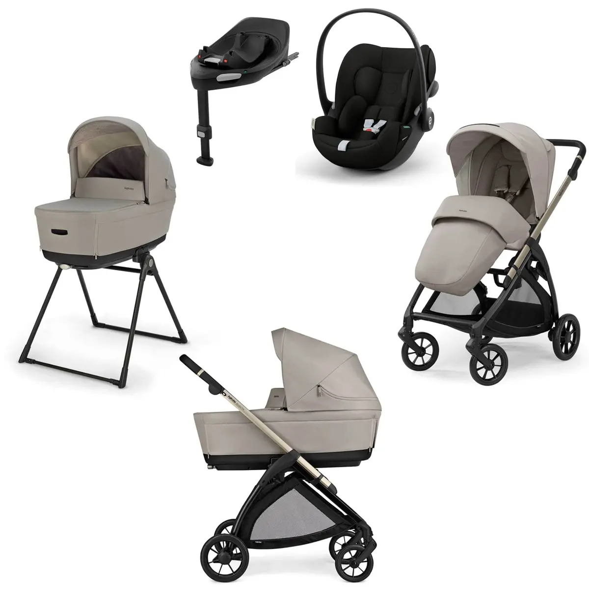 Inglesina Electa Quattro Cybex Travel System - Battery Beige 1