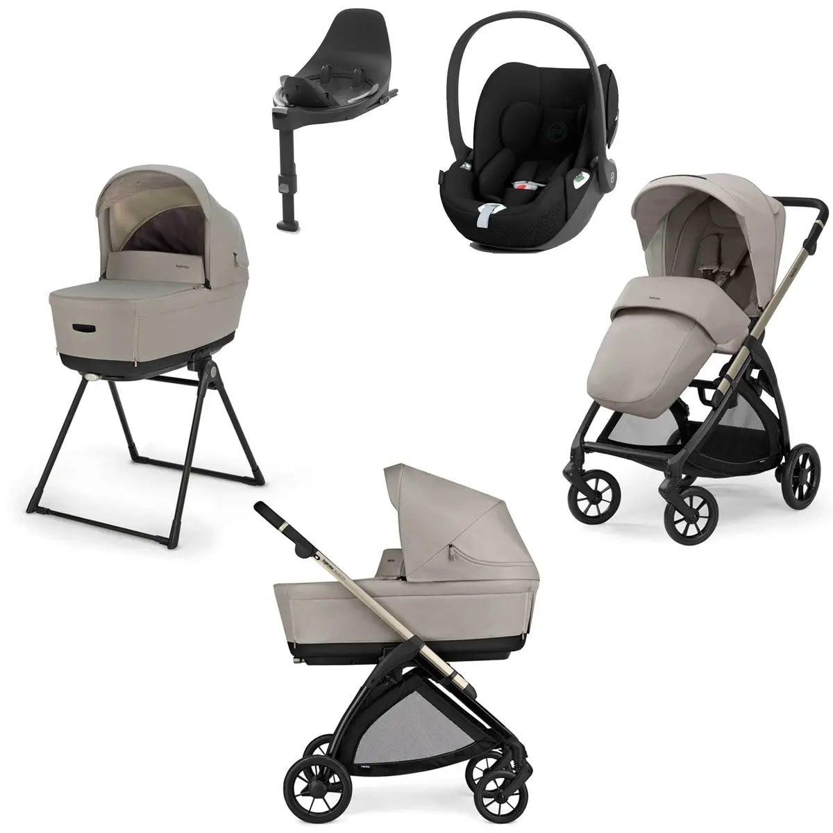 Inglesina Electa Quattro Cybex Travel System - Battery Beige 2