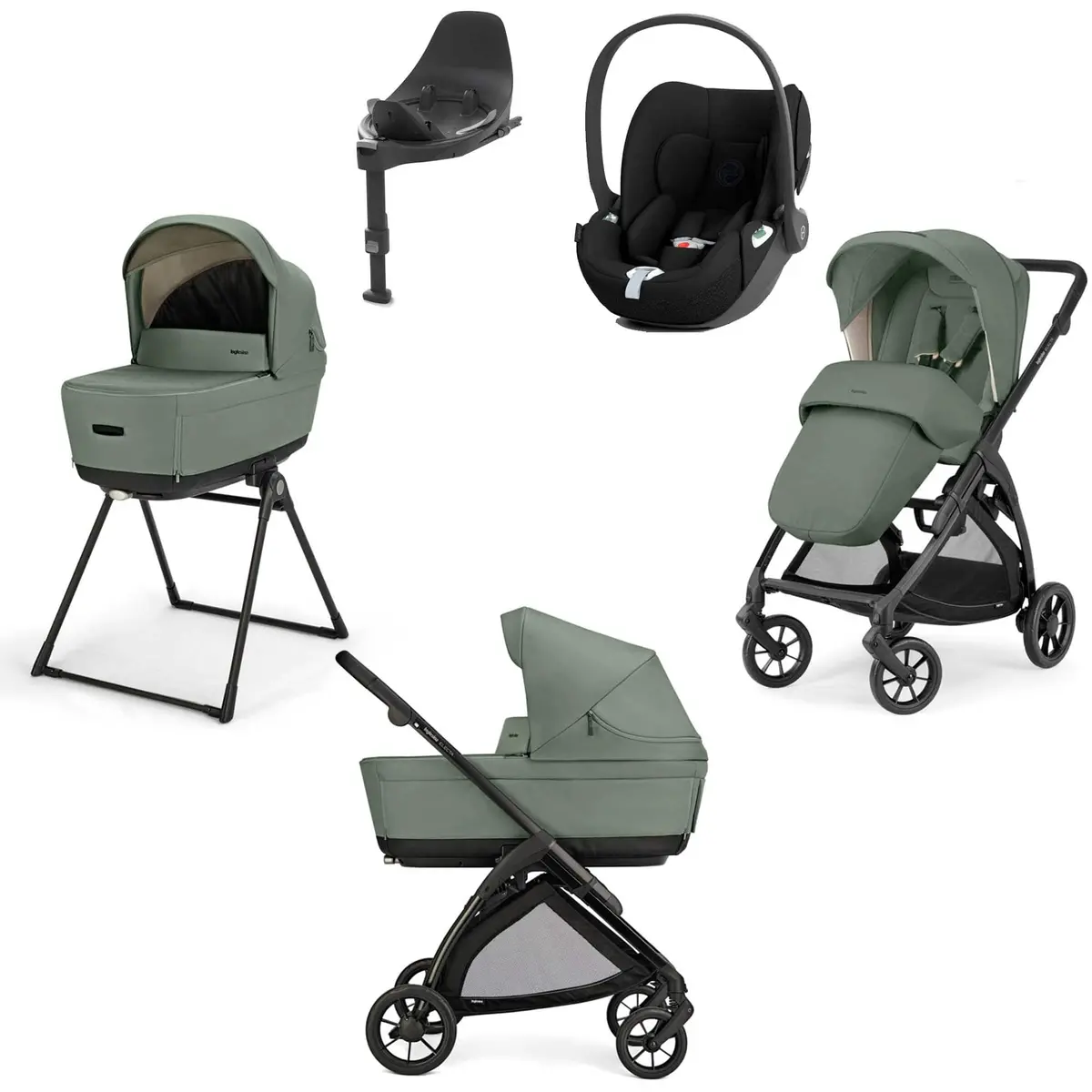 Inglesina Electa Quattro Cybex Travel System - Murray Green 2
