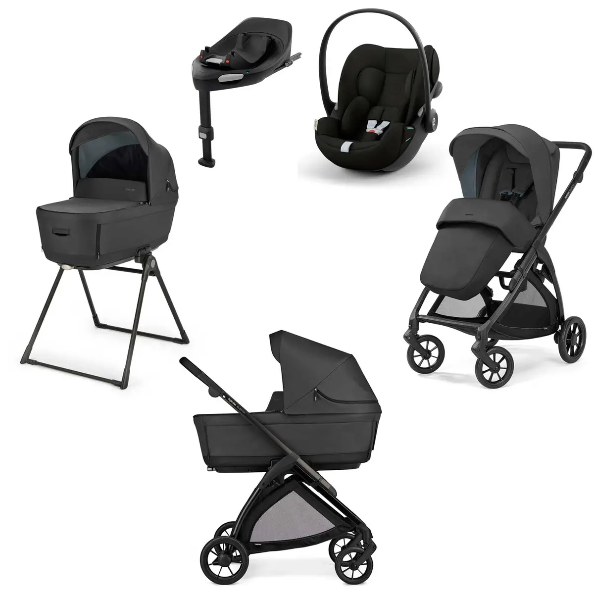 Inglesina Electa Quattro Cybex Travel System - Upper Black 1