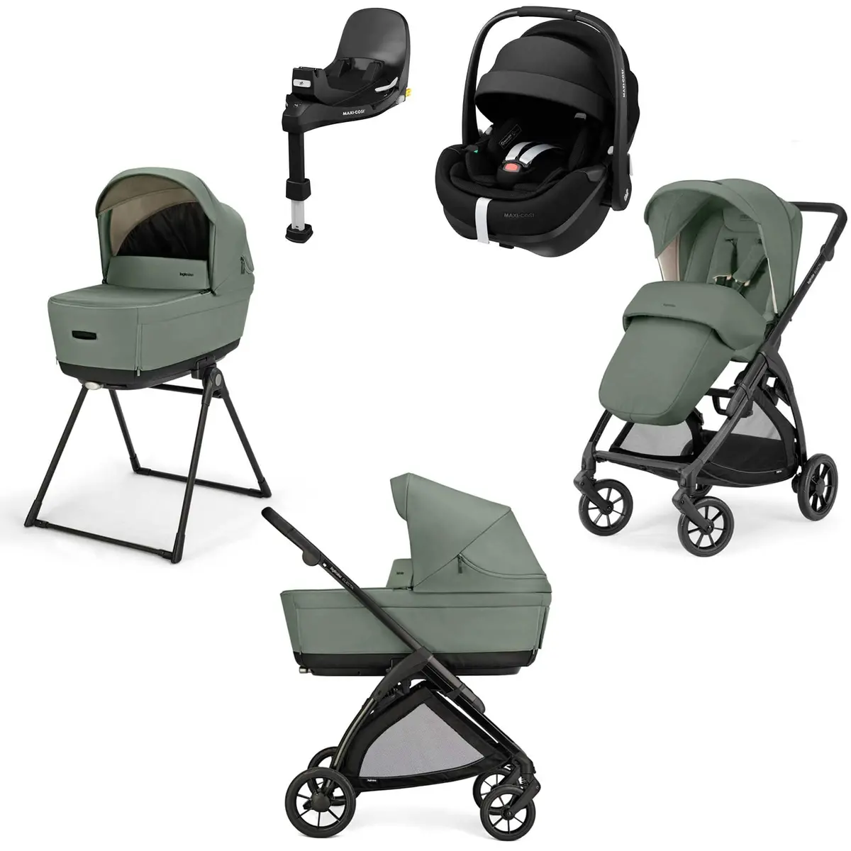 Inglesina Electa Quattro Maxi-Cosi Travel System - Murray Green 1