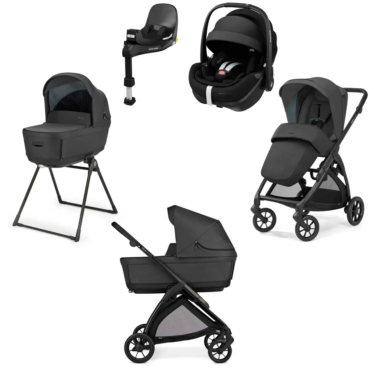 Inglesina Electa Quattro Maxi-Cosi Travel System - Upper Black 1