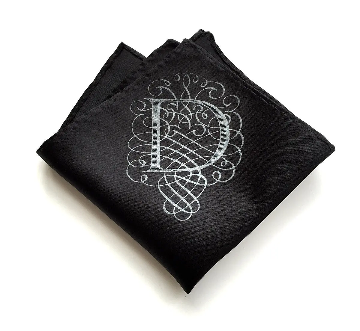 Initial Pocket Square. Personalized Filigree Hanky 2