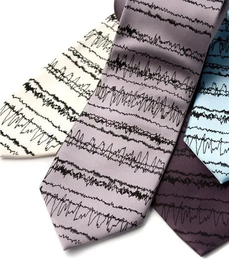 Brainwaves Necktie, Eeg Print. Insomnia Tie 1