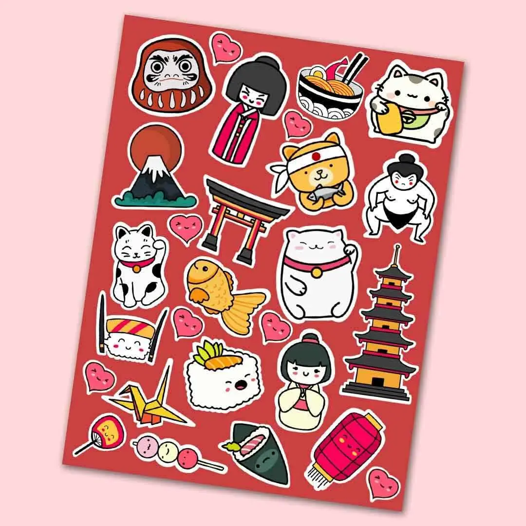 Japanese Culture Mini Stickers Sheet 1