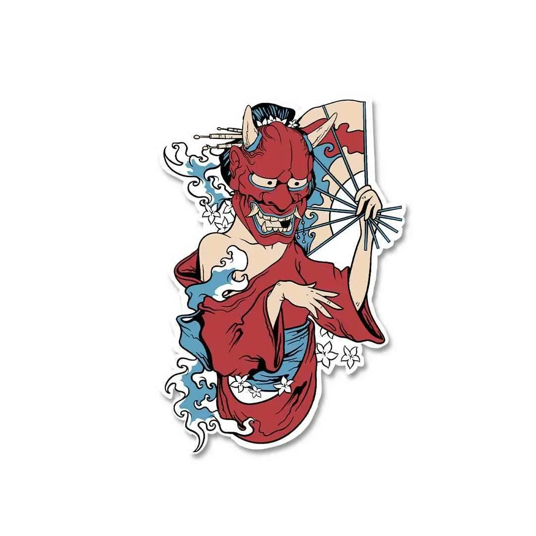 Japanese Women With Mask Sticker 2