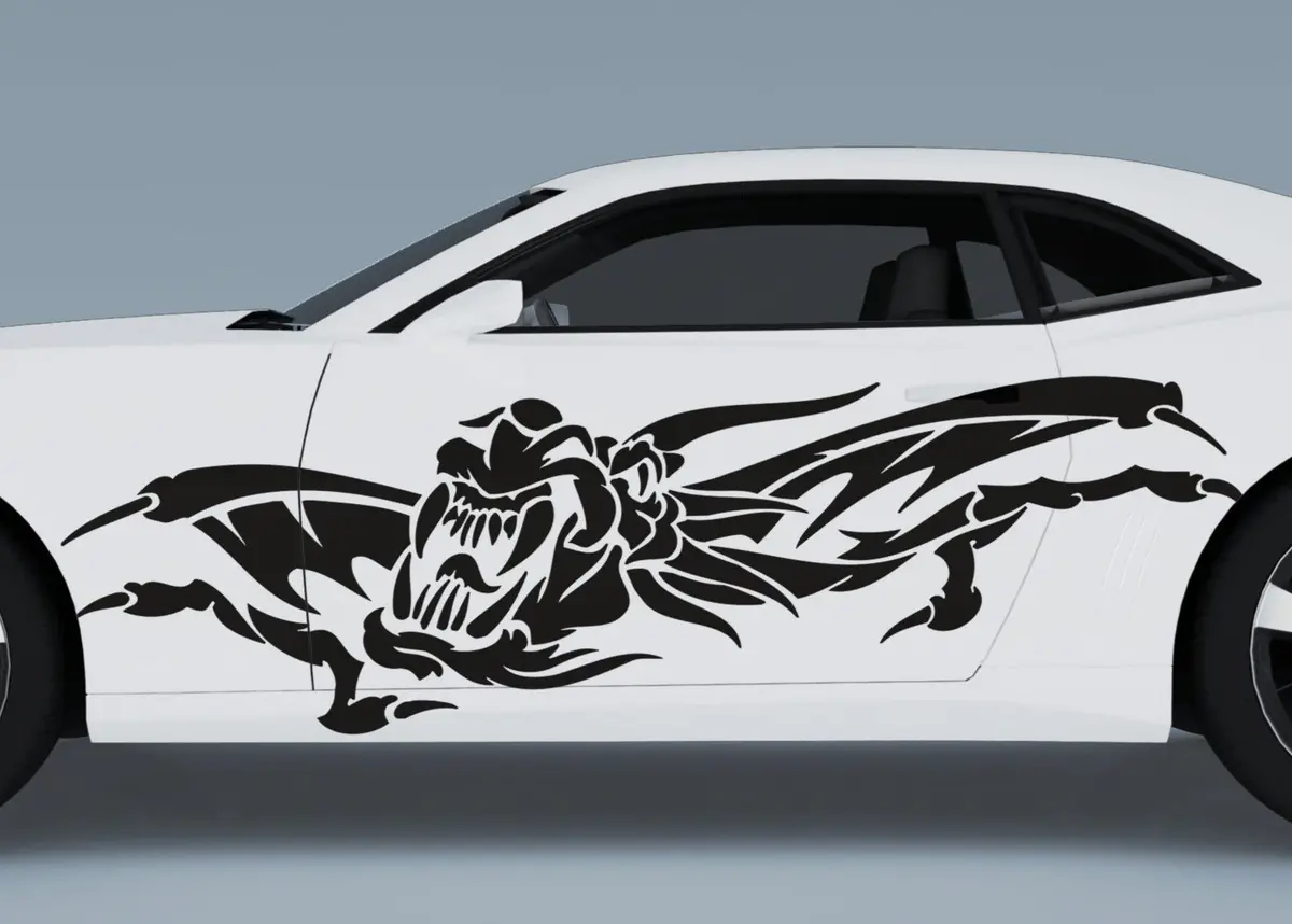 Oni Ryu Winged Dragon Vinyl Decals For Cars & Trucks 2