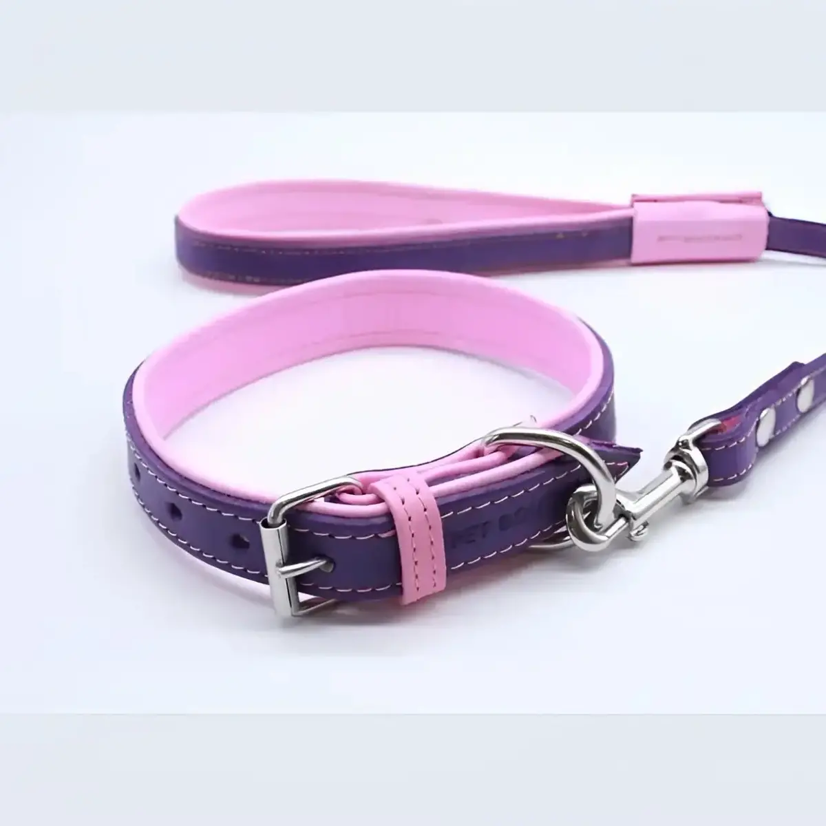 Jet Line Set In Pelle Melanzana & Rosa 3