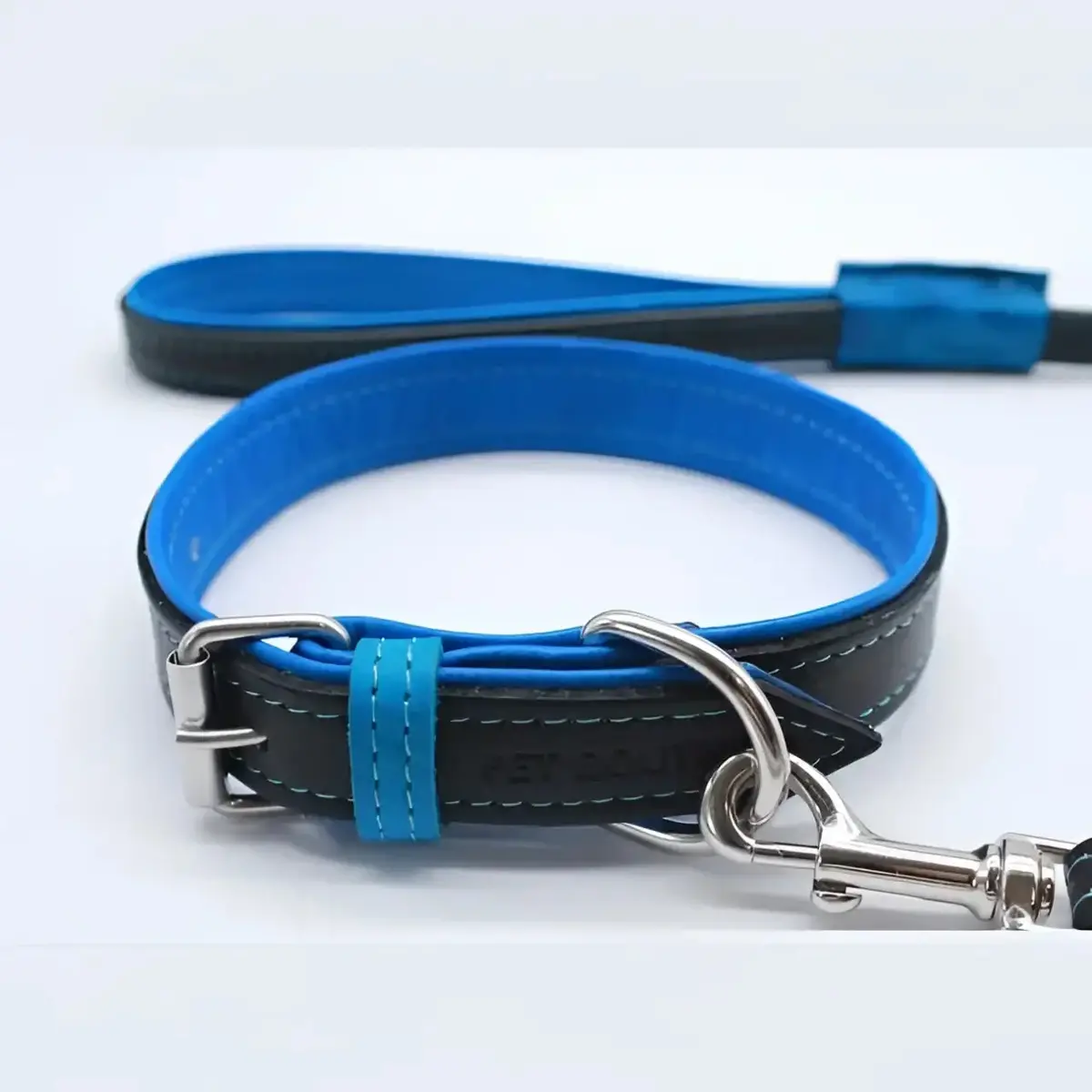 Jet Line Set In Pelle Nero & Azzurro 1