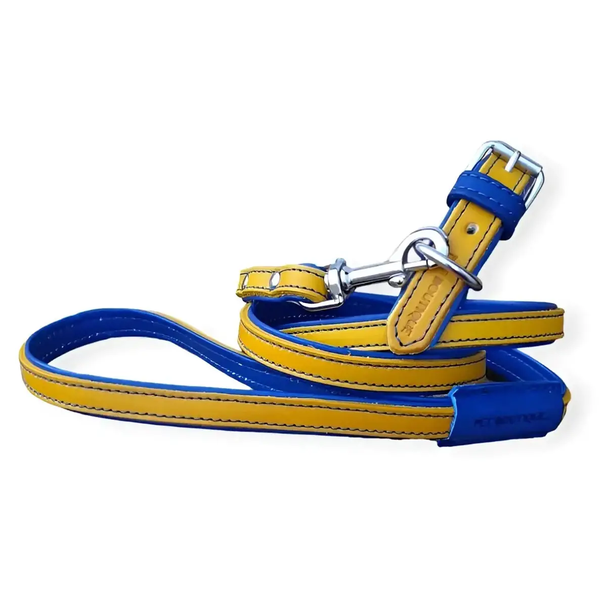 Jet Line Set In Pelle Senape & Blu Elettrico 2