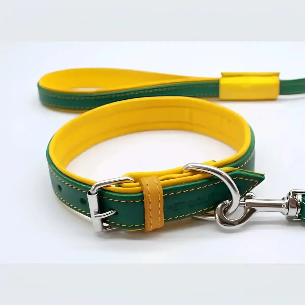 Jet Line Set In Pelle Verde Oliva & Senape 1