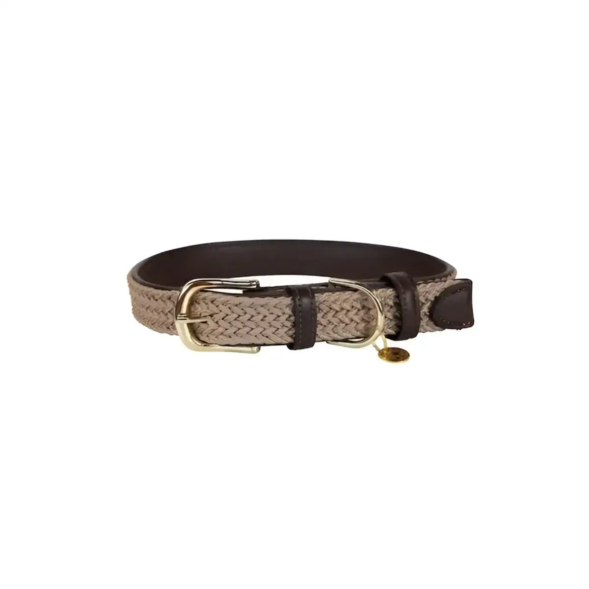 Kentucky - Collare Per Cani In Nylon Intrecciato Beige 1