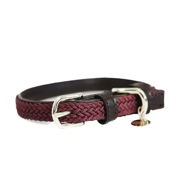 Kentucky - Collare Per Cani In Nylon Intrecciato Bordeaux 1