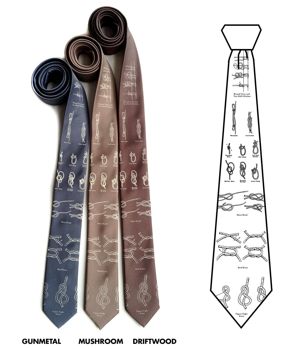 Knot Tying Diagram Necktie. "Knotical" Tie 2