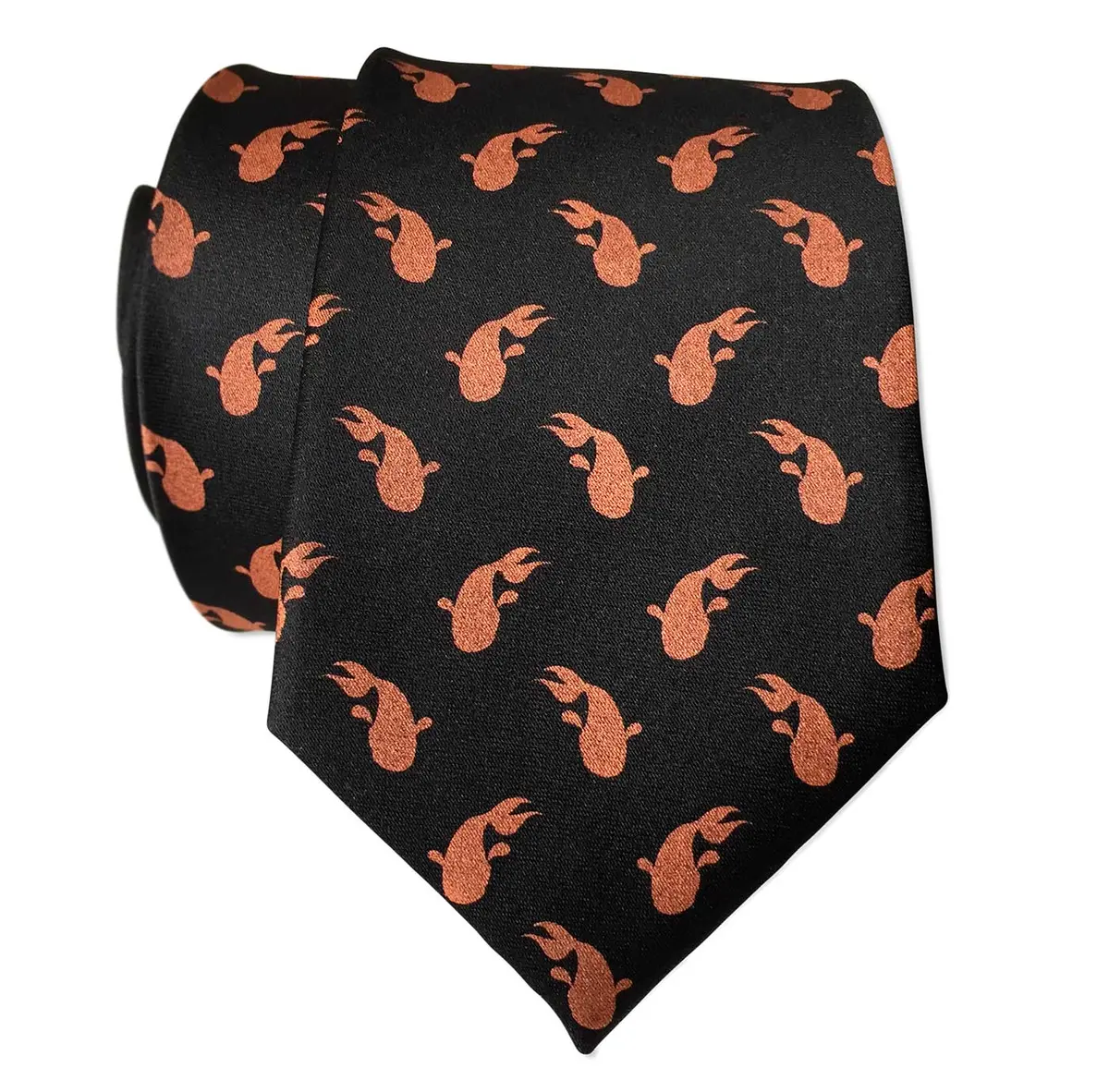 Koi Print Necktie, Tiny Koi Goldfish Print Tie 5