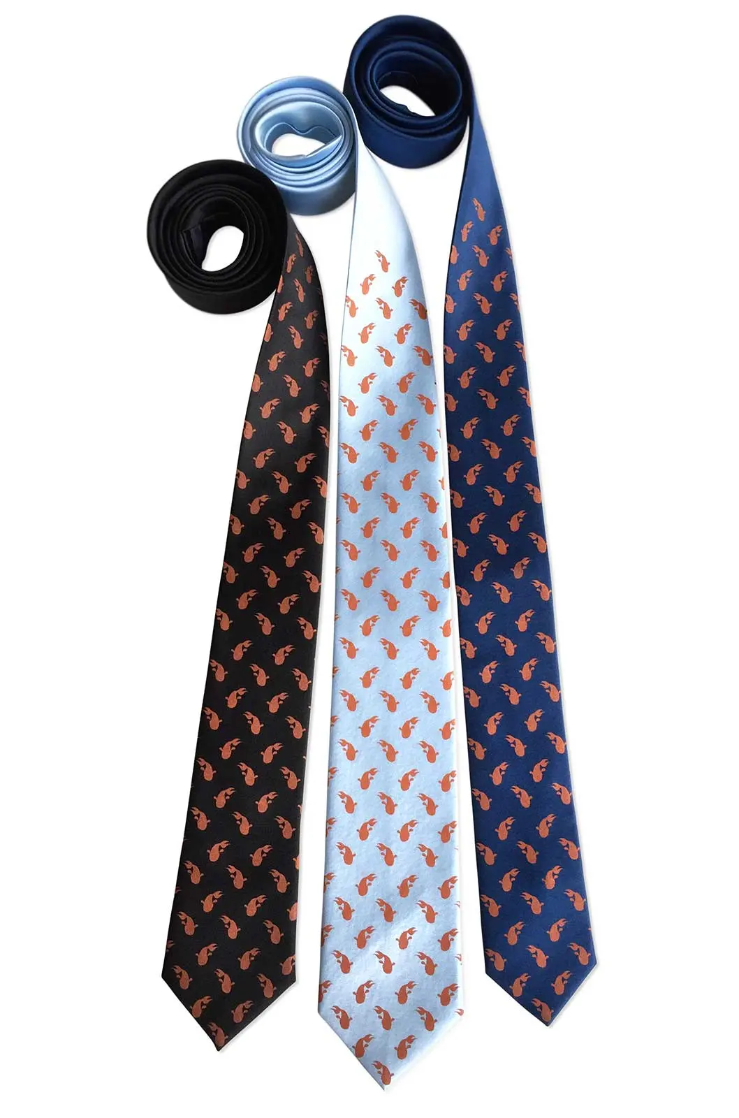 Koi Print Necktie, Tiny Koi Goldfish Print Tie 7