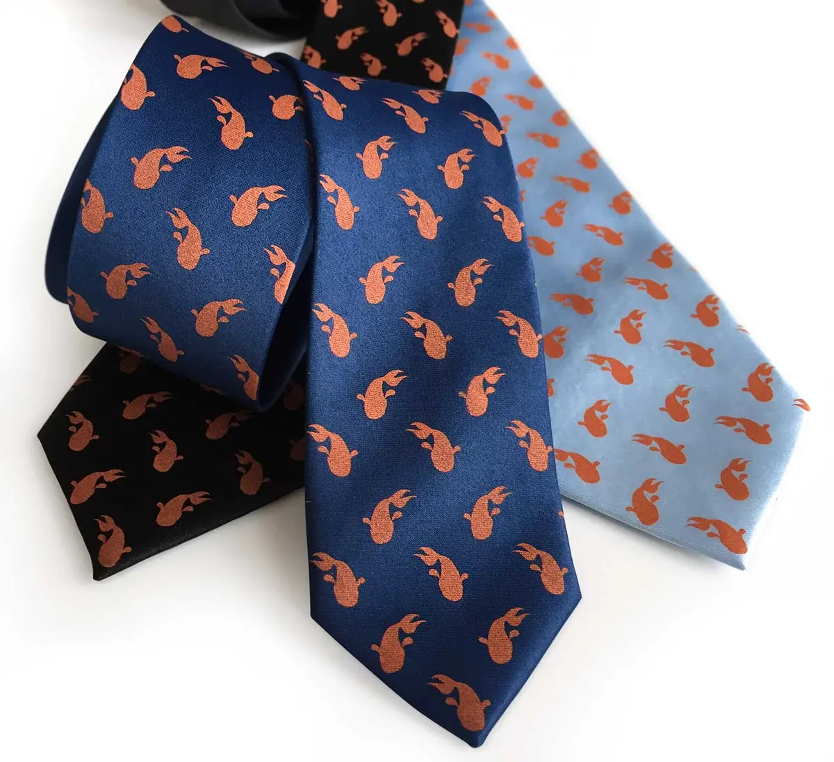 Koi Print Necktie, Tiny Koi Goldfish Print Tie 9