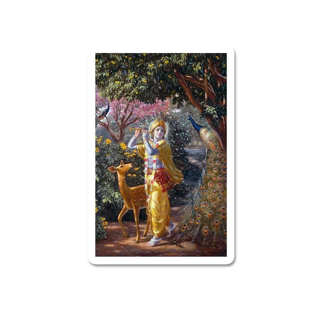 Krishna With Deer Sticker 1