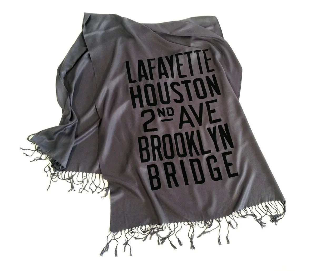 New York City Subway Pashmina Scarf. Brooklyn & Manhattan Scroll Sign. 1