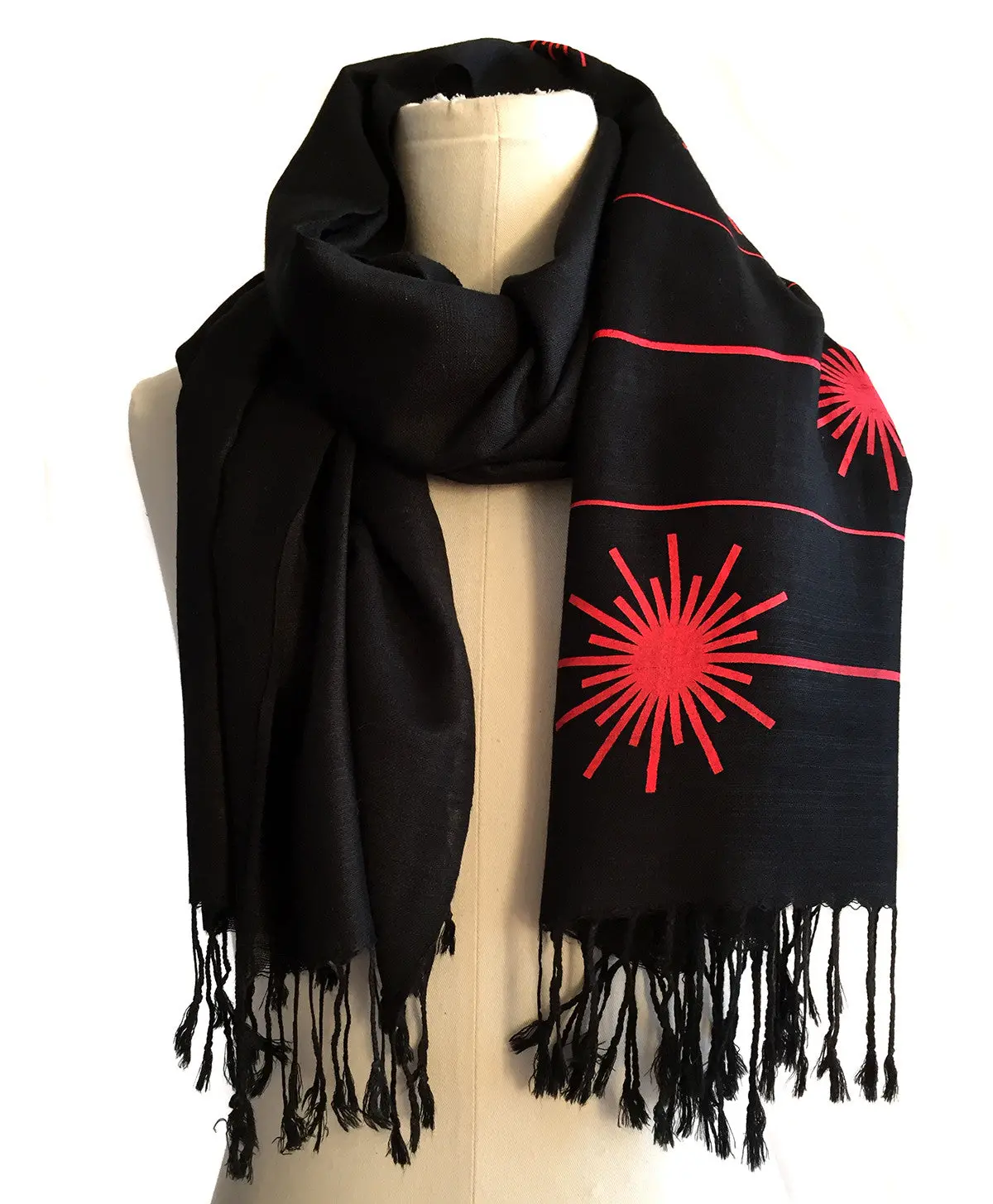 Laser Radiation Warning Linen-Weave Pashmina. 1