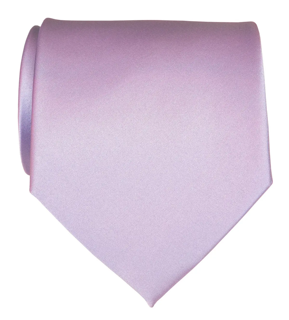 Lavender Necktie. Light Purple Solid Color Satin Finish Tie, No Print 1