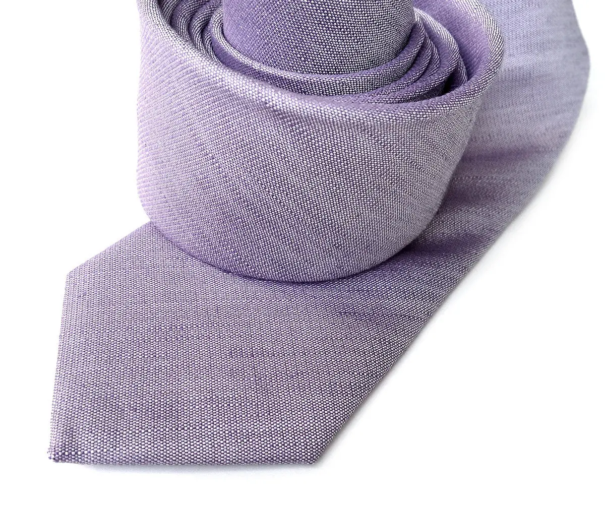 Lavender Linen Necktie. Solid Color Tie, Purple Gang 1