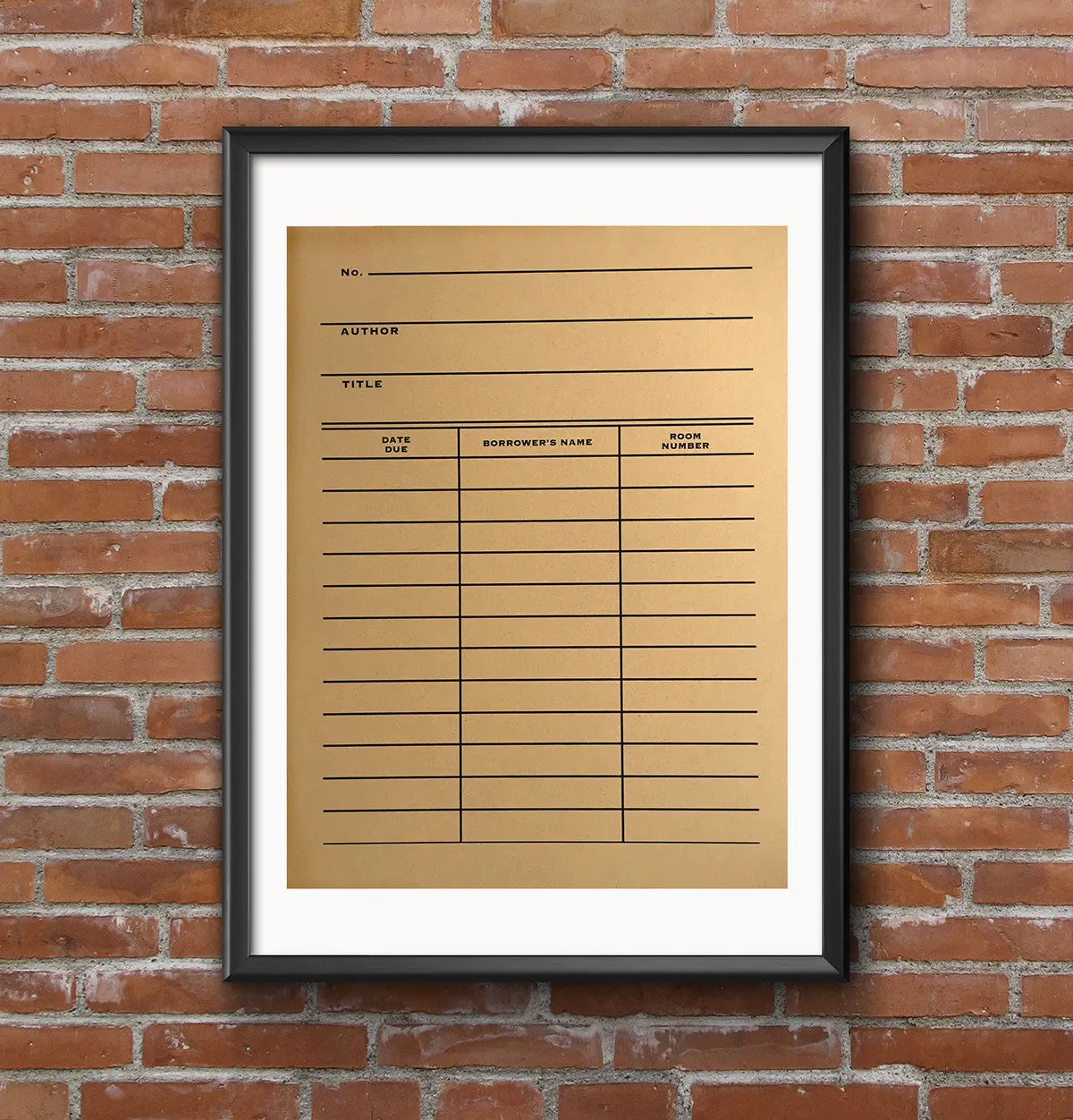 Library Date Due Card Poster, Book Print 1