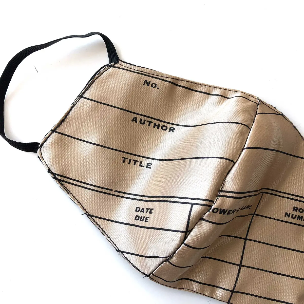 Library Date Due Card Face Mask, Adjustable Fabric Face Cover 1